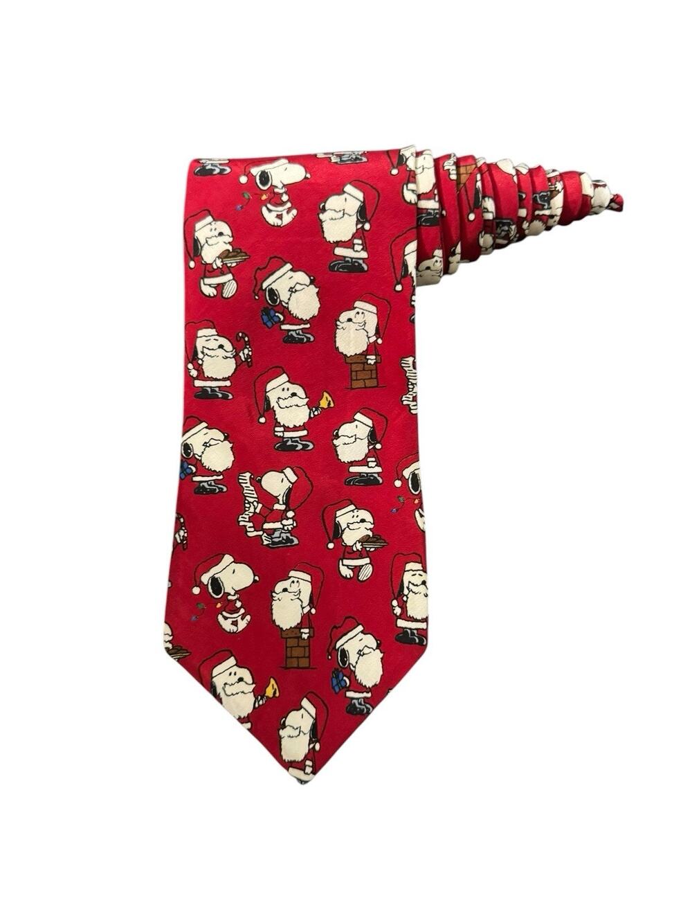 Peanuts So Much To Do So Little Time Snoopy Christmas Santa Necktie